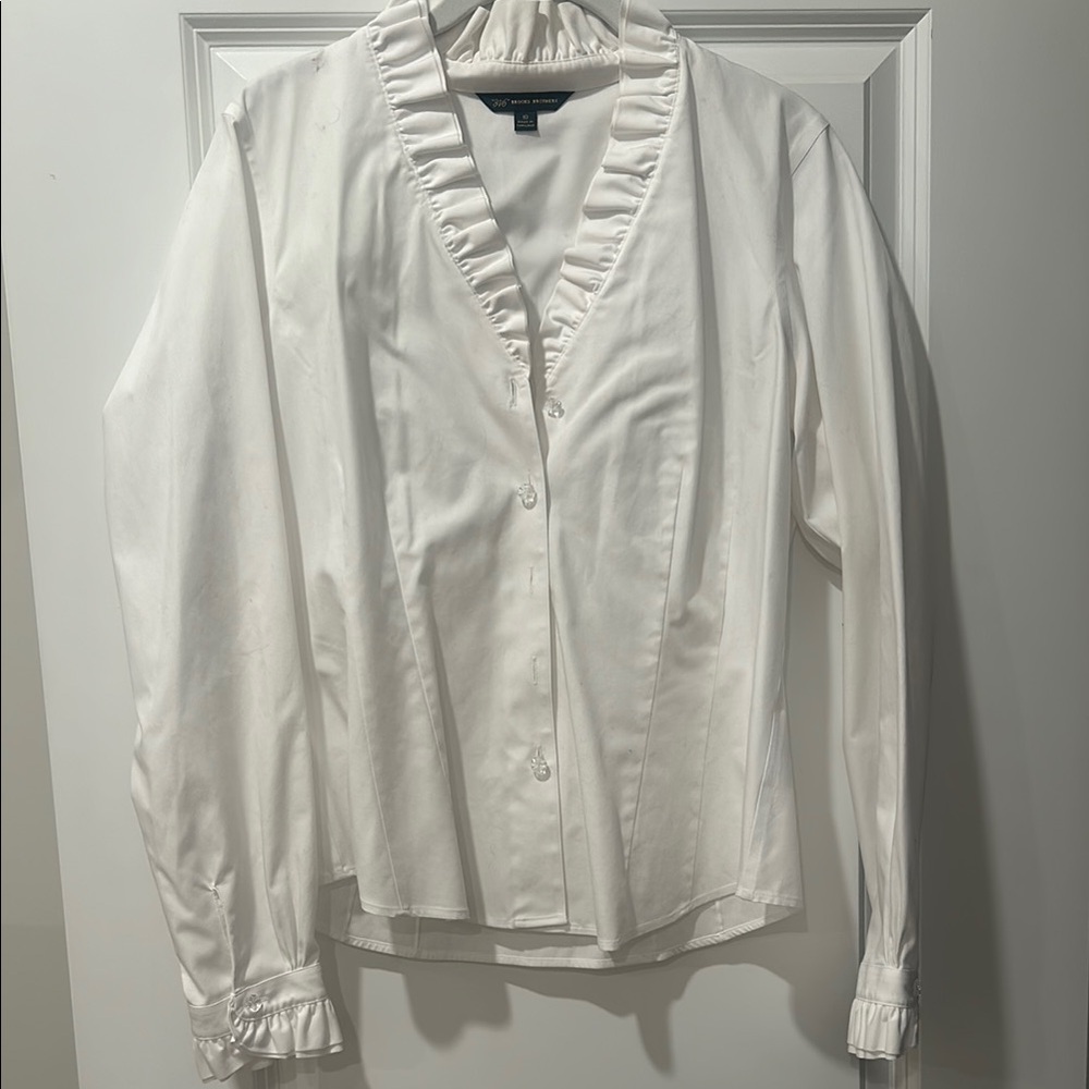 White Ruffled Women's Top